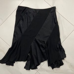 Bebe Black Ruffle Skirt with Slits Size Medium
